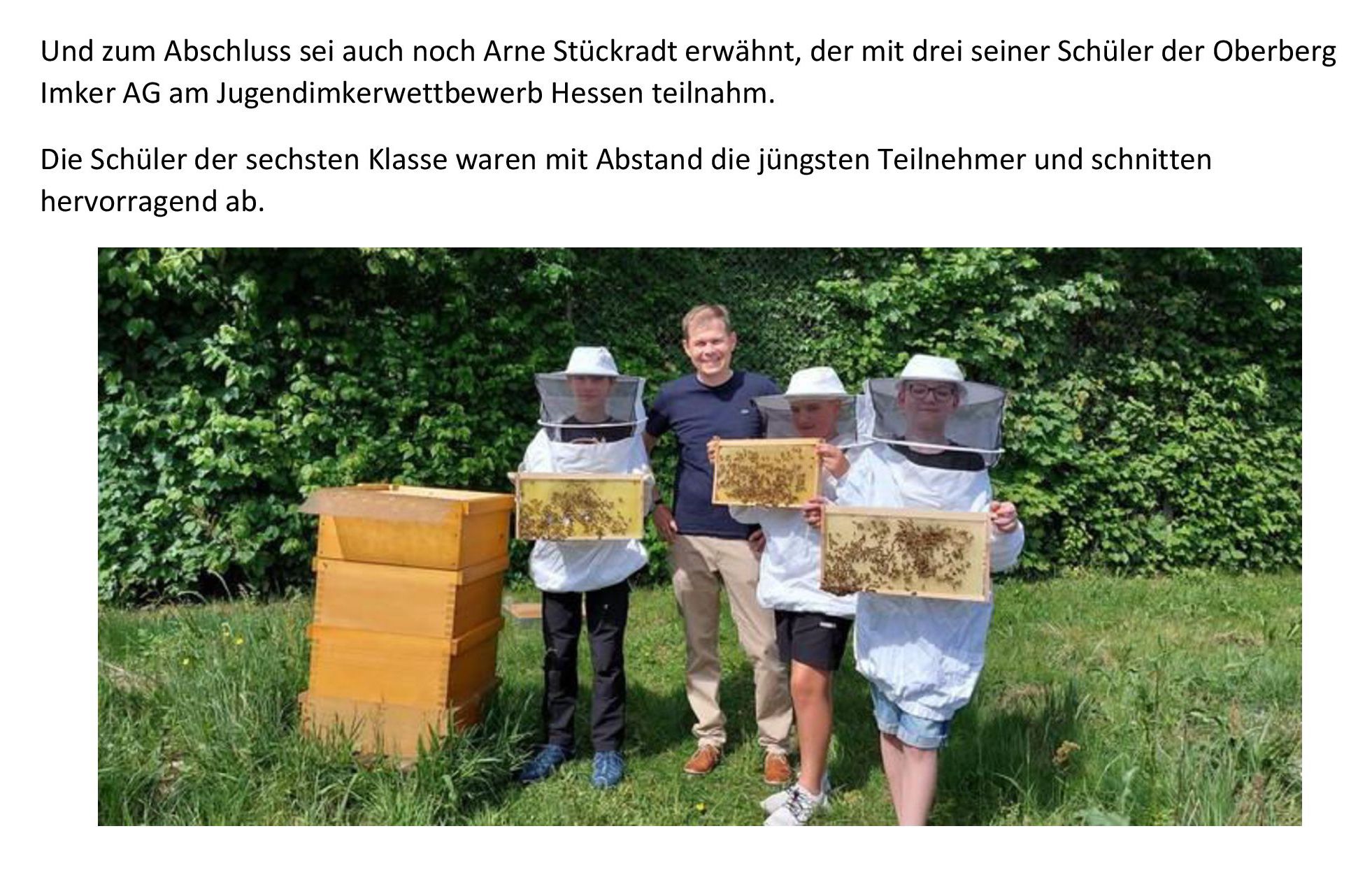 Im abgelaufenen Bienenjahr 2022 waren die Imker des Imkervereins Blumenstein Wildeck auch wieder in den Kindergarten der Gemeinde und im Nachbarort Kleinensee tatig 3